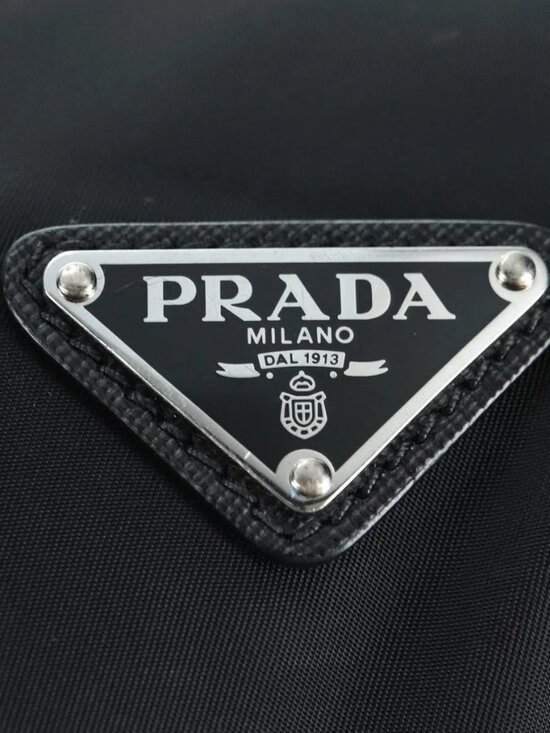 PRADA Backpack Nylon Leather Black Blue Silver Auth 92876 main image 10